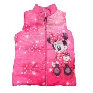 Disney Minnie Mouse Pink Puffer Vest Girl's Size 6